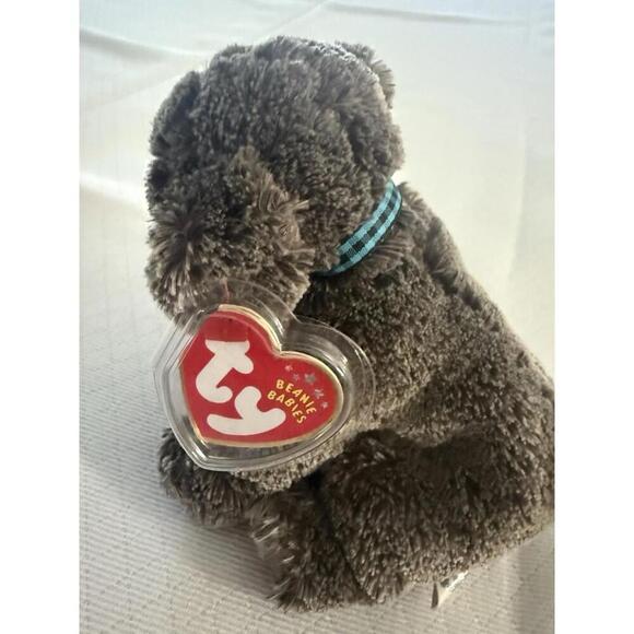 TY Beanie Baby Frisbee 2001 Gray Dog With Covered Tag Plush Toy. New. - Picture 5 of 6